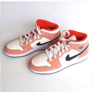 Air Jordan 1 Mid SE GS Women 8 Team Orange DV1336 800
